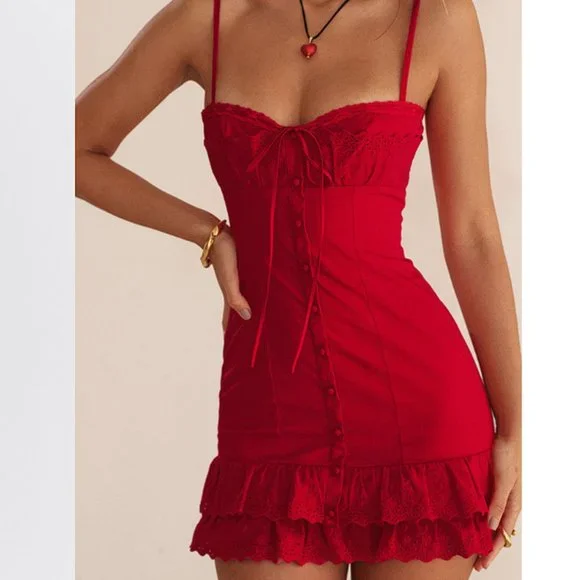 HOUSE OF CB 'Luci' Cherry Corset Dress NWOT - Picture 5 of 10